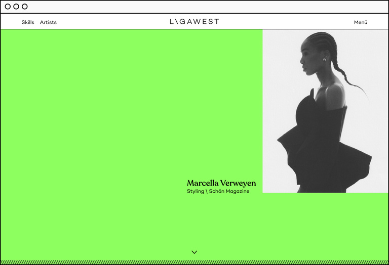 Screenshot of the frontpage slider on the Ligawest website