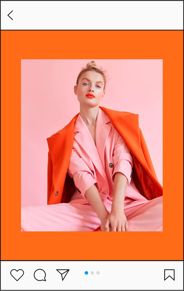 Instagram post with ligawest artist image on coloured background