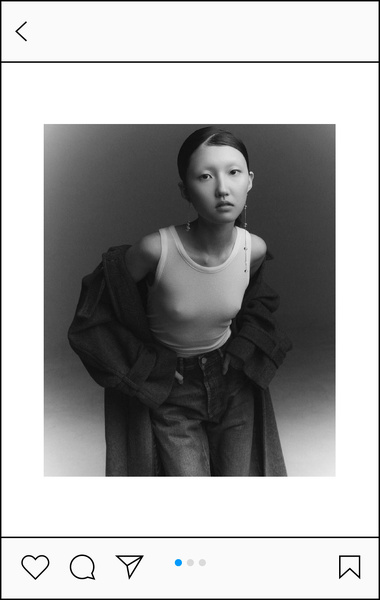 Instagram post with ligawest artist image on white background